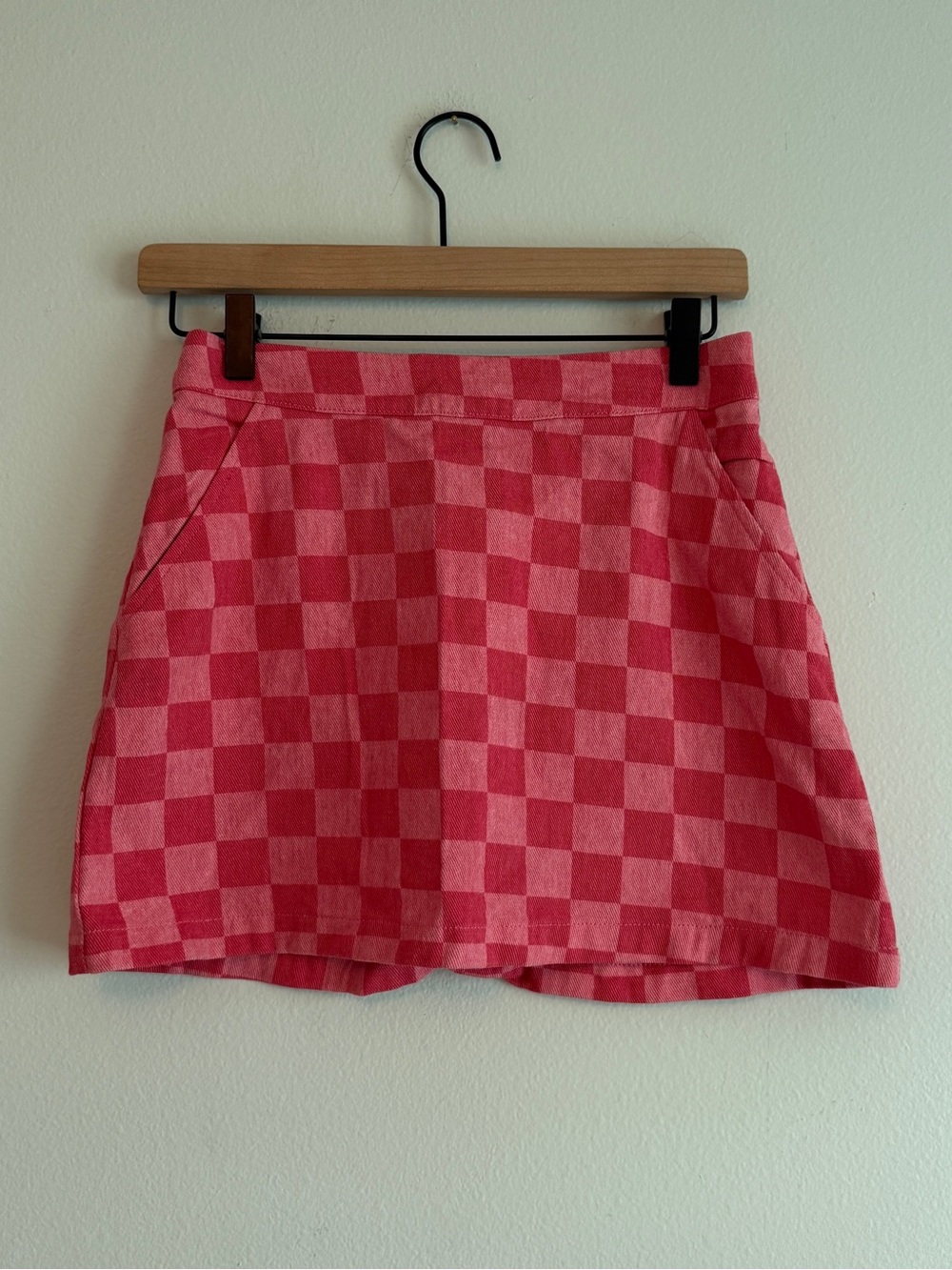 Pink Lily Pink Checkerboard Mini Skirt